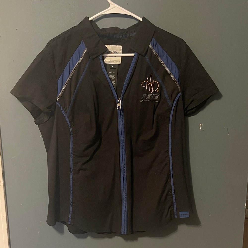 Harley-Davidson Black and Blue Button Down Shirt